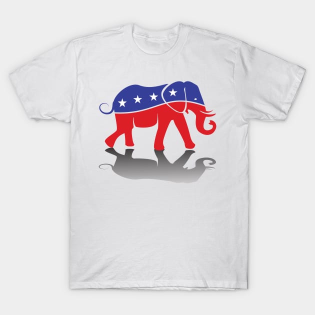 Republican Elephant American Flag T-Shirt by MonkeyBusiness